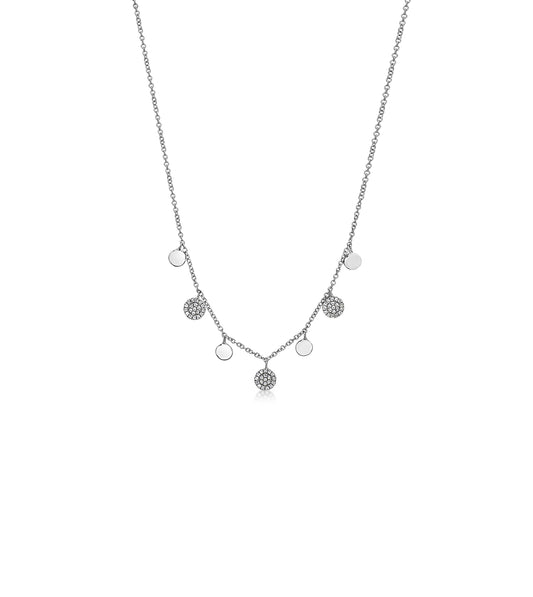 Diamond Charm Disc Necklace