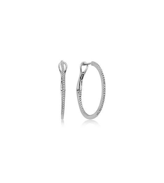 Diamond Slim Hoop Earring