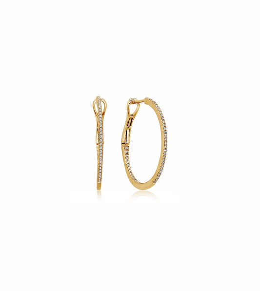 Diamond Slim Hoop Earring