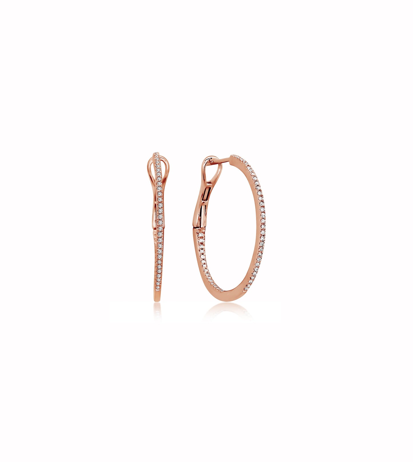 Diamond Slim Hoop Earring