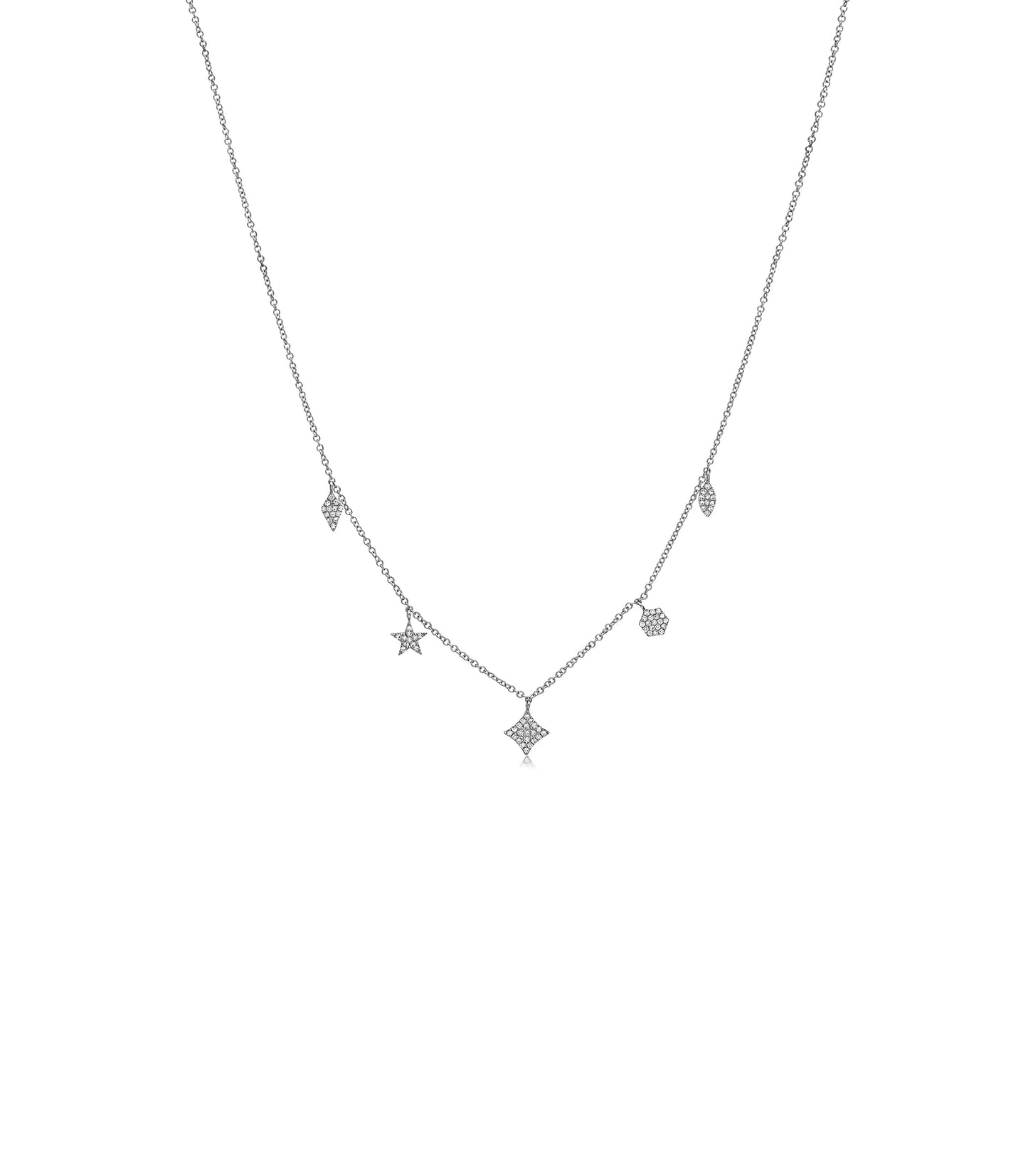 Diamond Mix Shape Dangle Necklace