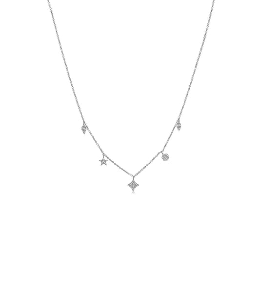 Diamond Mix Shape Dangle Necklace