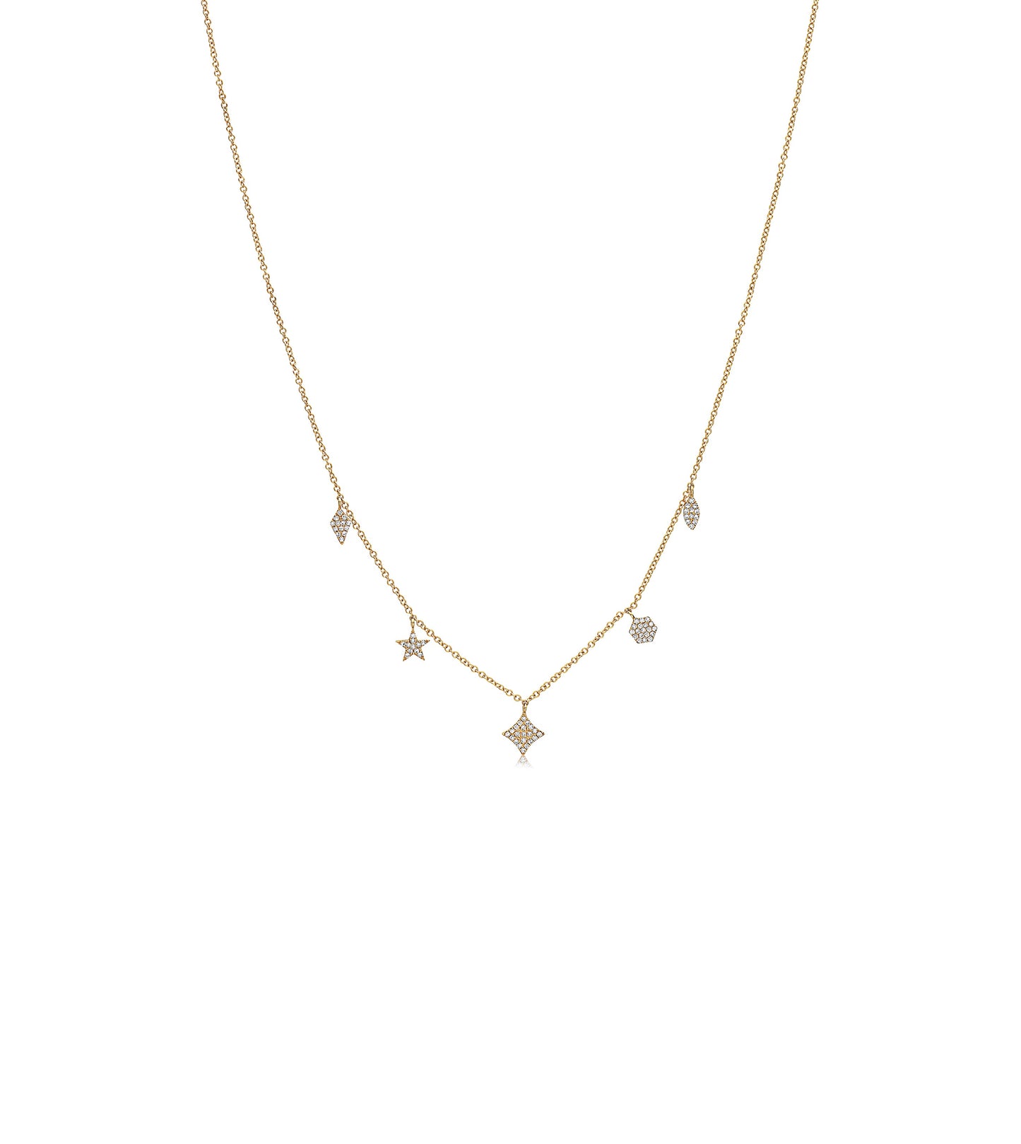 Diamond Mix Shape Dangle Necklace