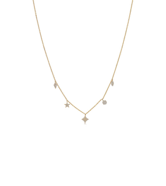 Diamond Mix Shape Dangle Necklace