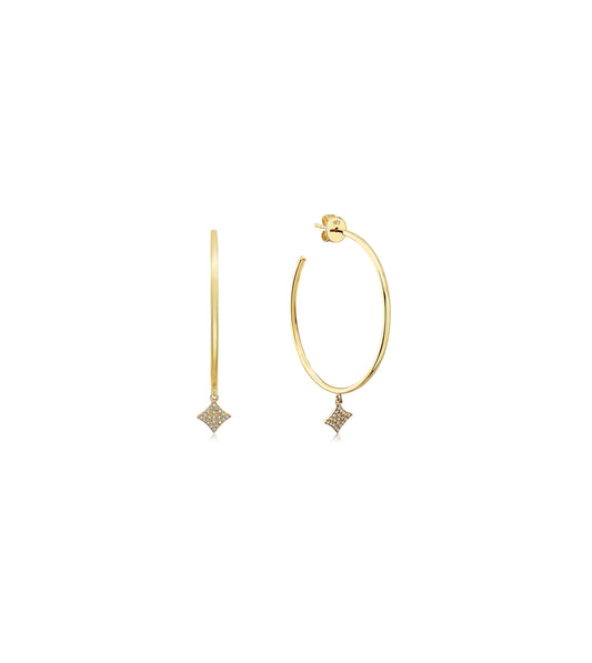 Diamond Firework Dangle Hoop Earring