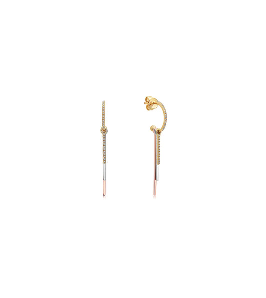 Diamond Triple Bar Stacked Earring