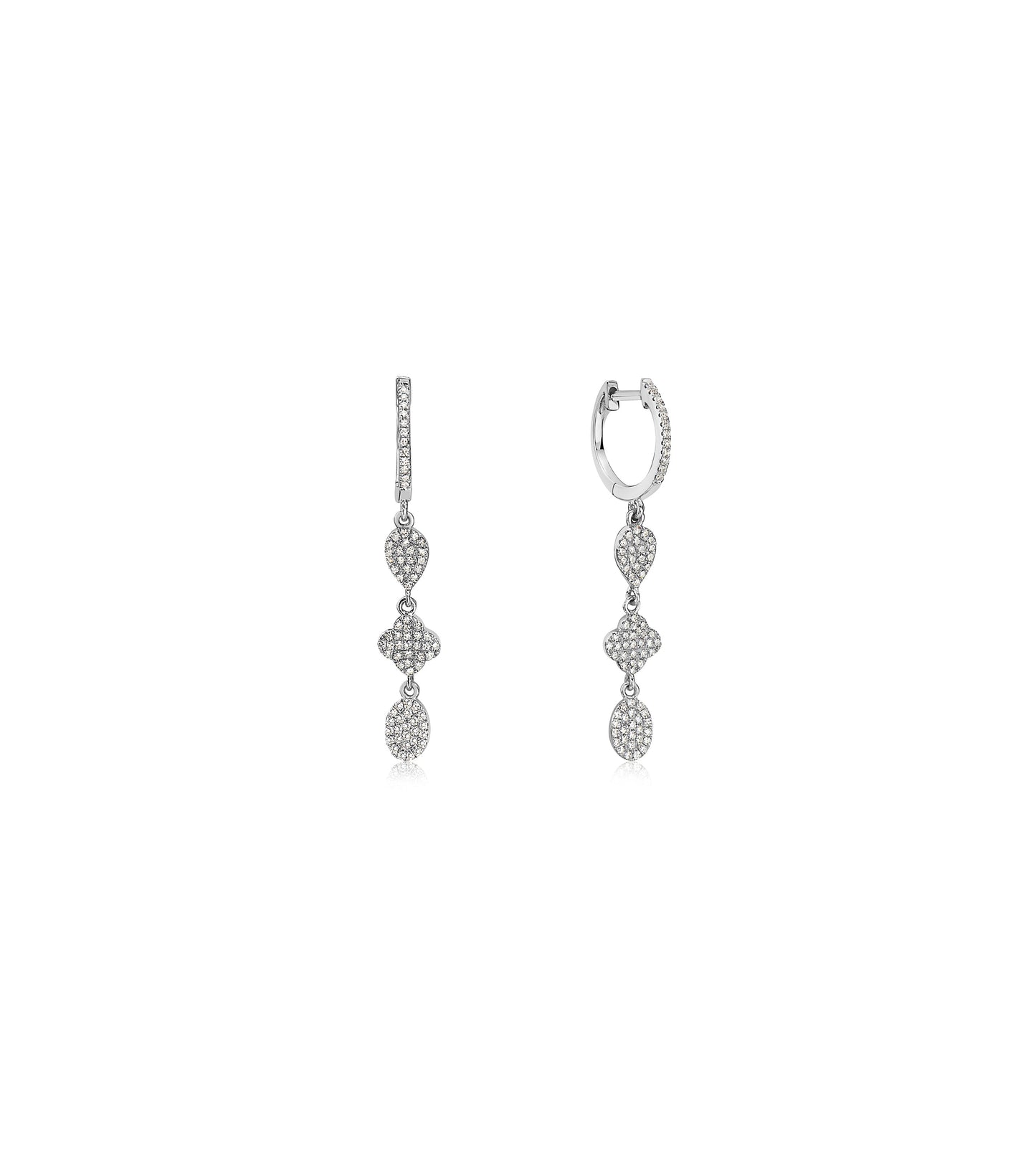 Diamond Charm Drop Earring