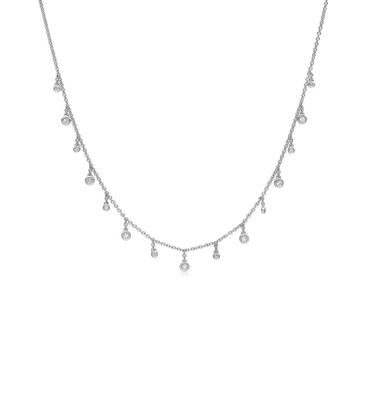 Diamond Round Dangle Necklace