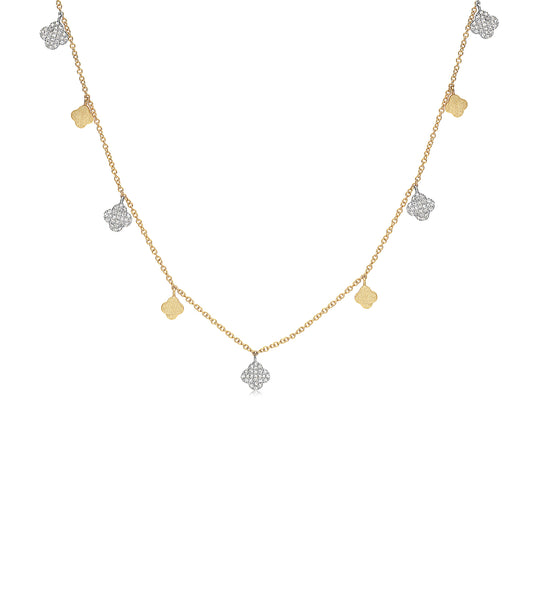 Diamond Clover Charm Long Necklace