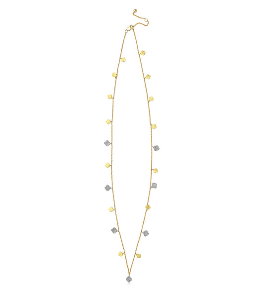 Diamond Clover Charm Long Necklace