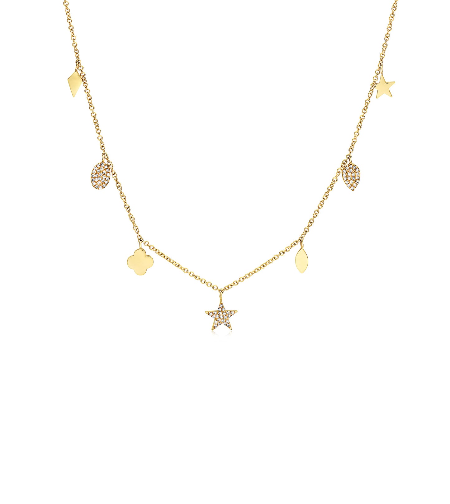 Diamond Charm Long Necklace