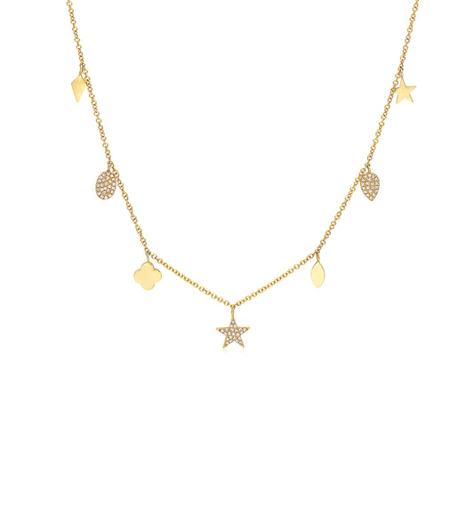 Diamond Charm Long Necklace