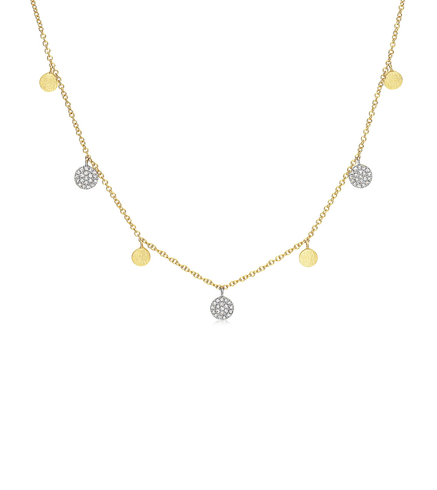 Diamond Disc Charm Necklace