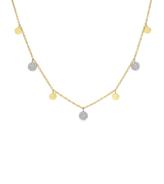 Diamond Disc Charm Necklace