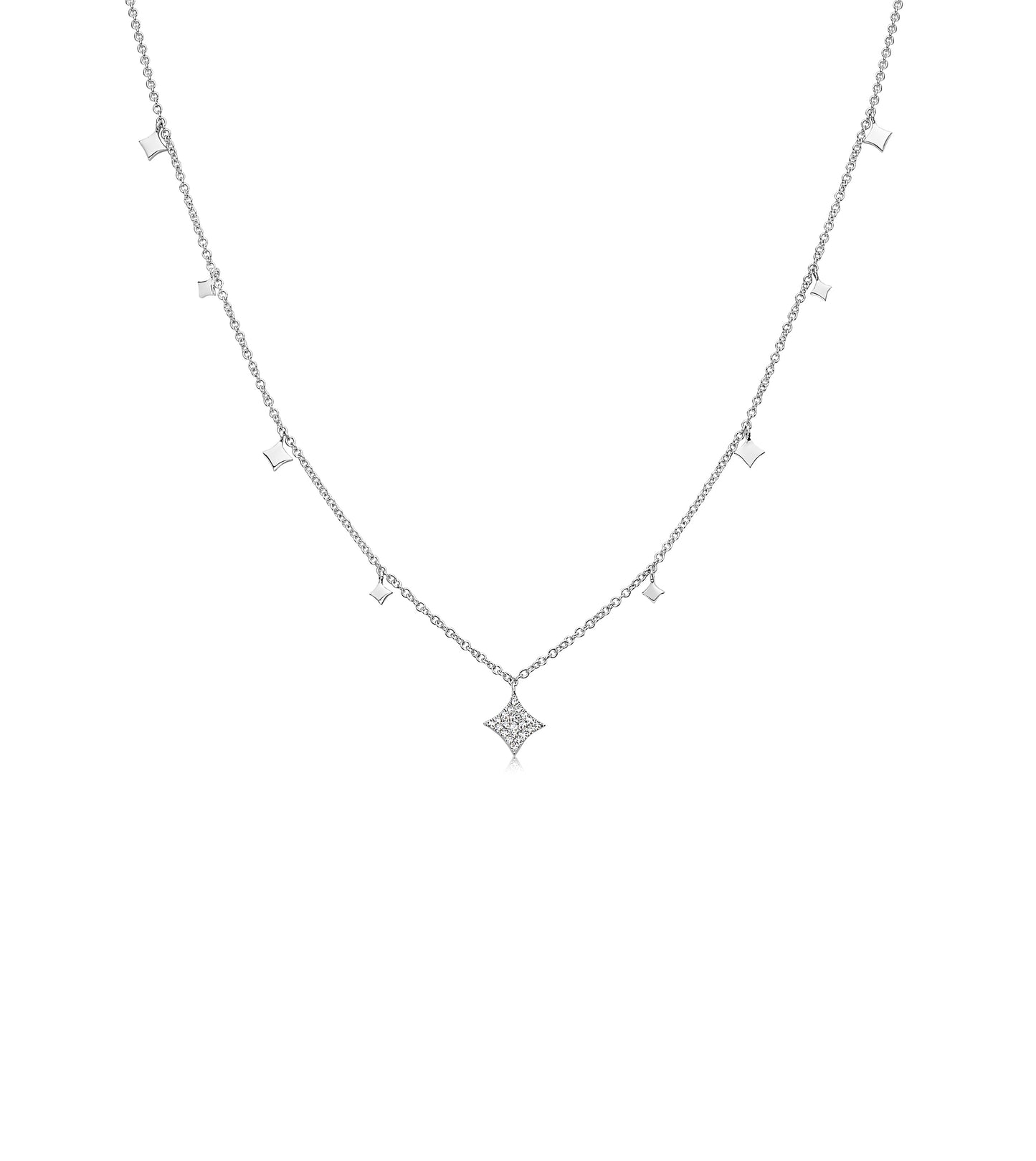 Diamond Firework Charm Necklace