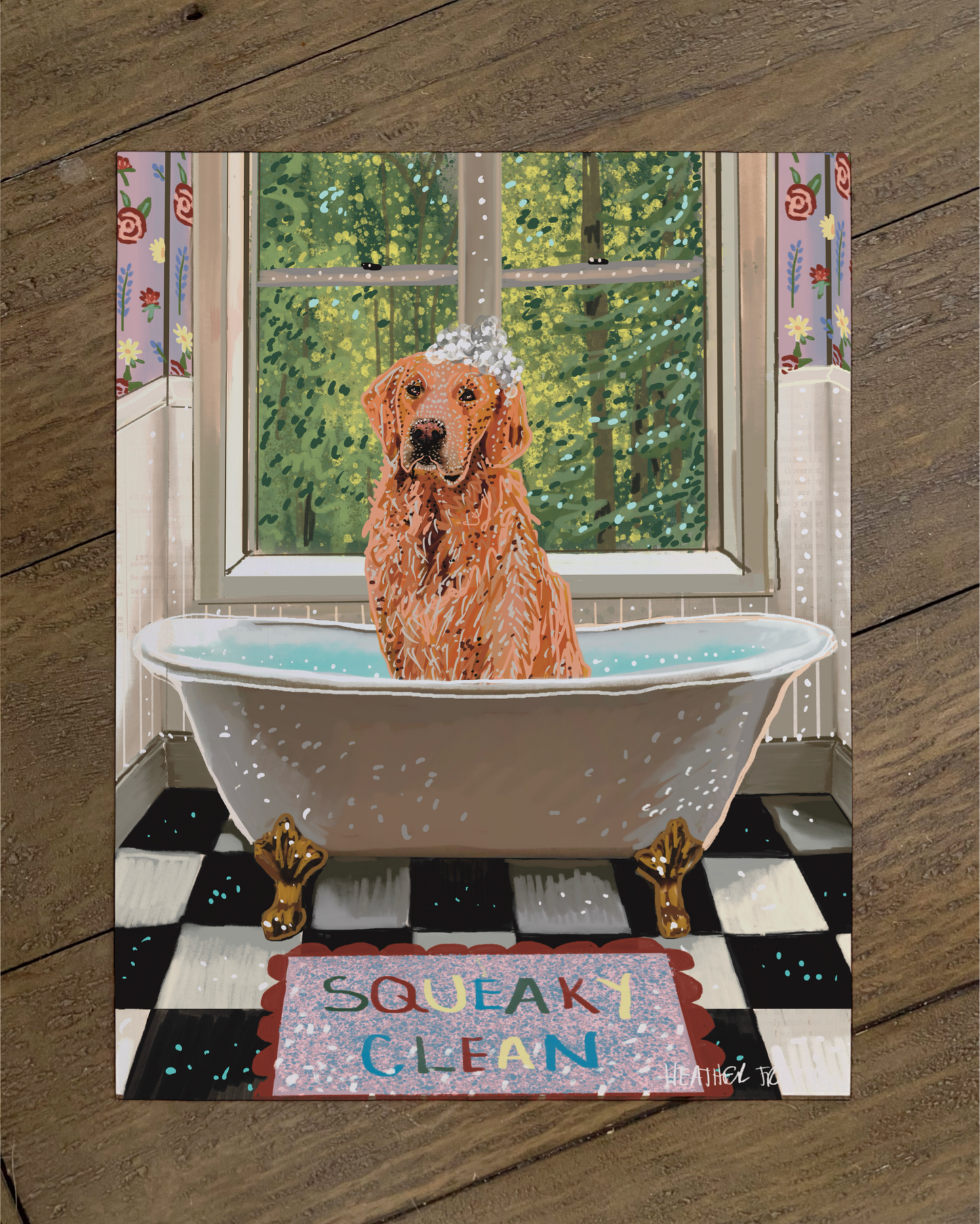 Golden Retriever- Build Your Pet Portrait Paper Print