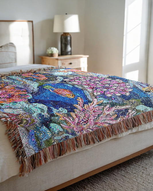 A Saltwater Story Woven Blanket