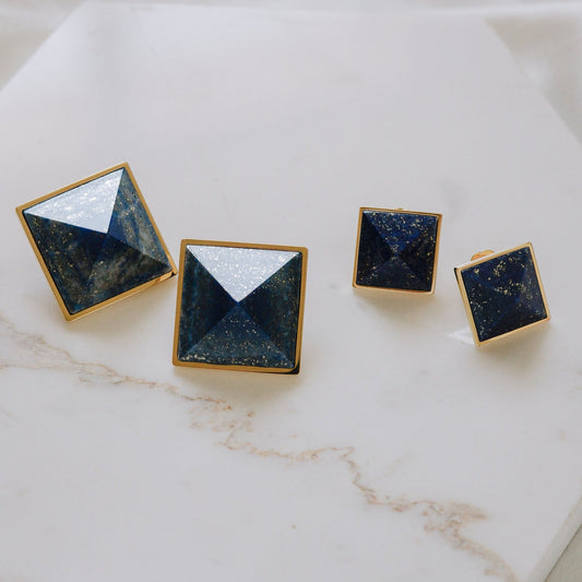 Pyramid Studs - Lapis Medium