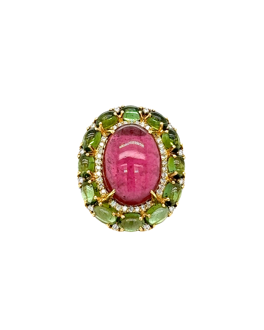 Pink & Green Tourmaline Ring
