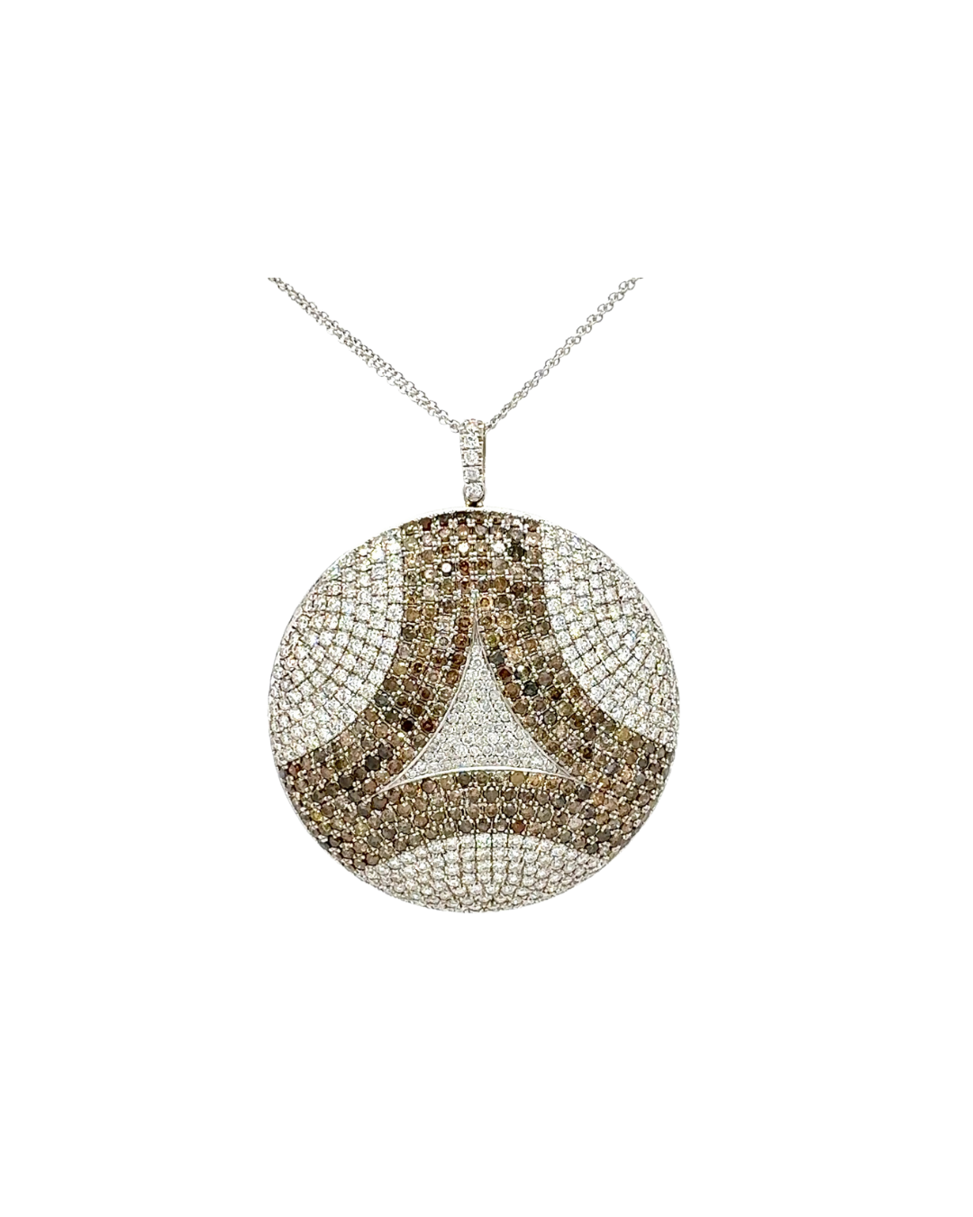 White and Cognac/Brown Diamond Pendant