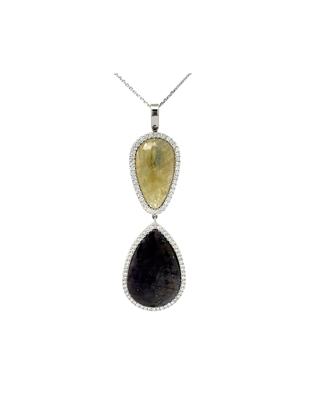 Tourmaline and Diamond Pendant