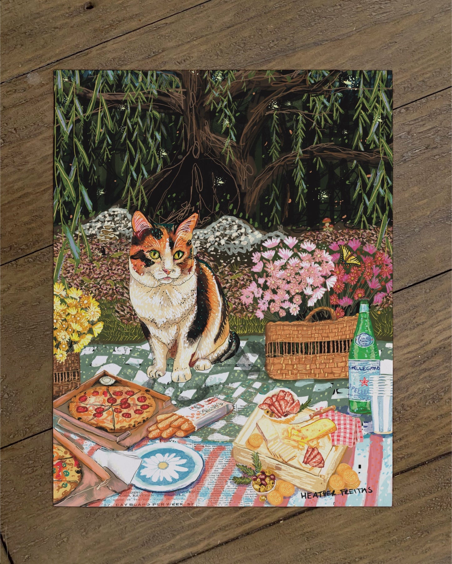 Calico - Build Your Pet Portrait Paper Print
