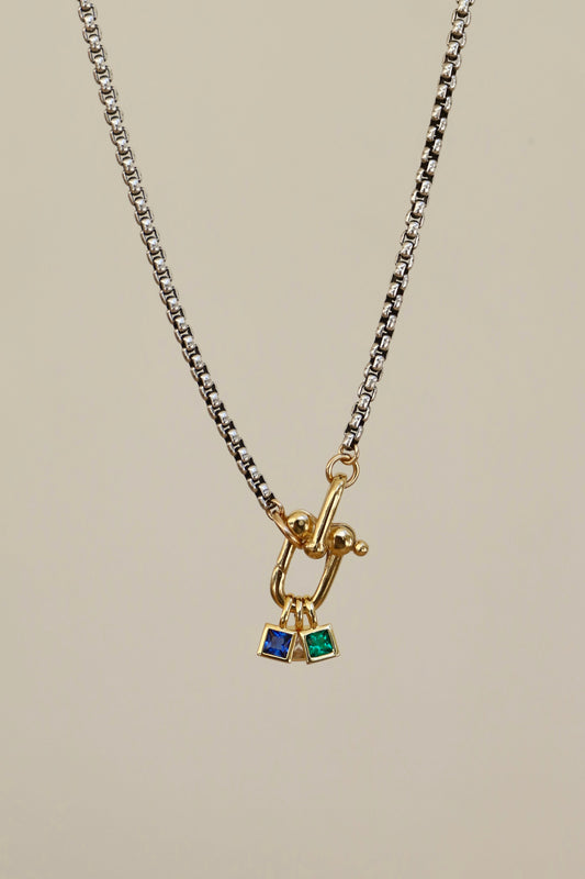 SQUARE BEZEL BIRTHSTONE CHARM