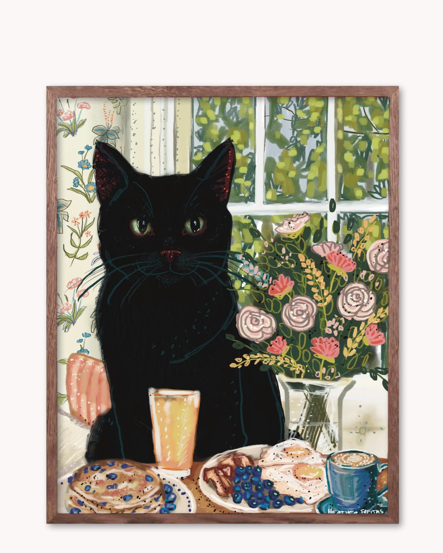 Black Cat - Build Your Pet Portrait Paper Print