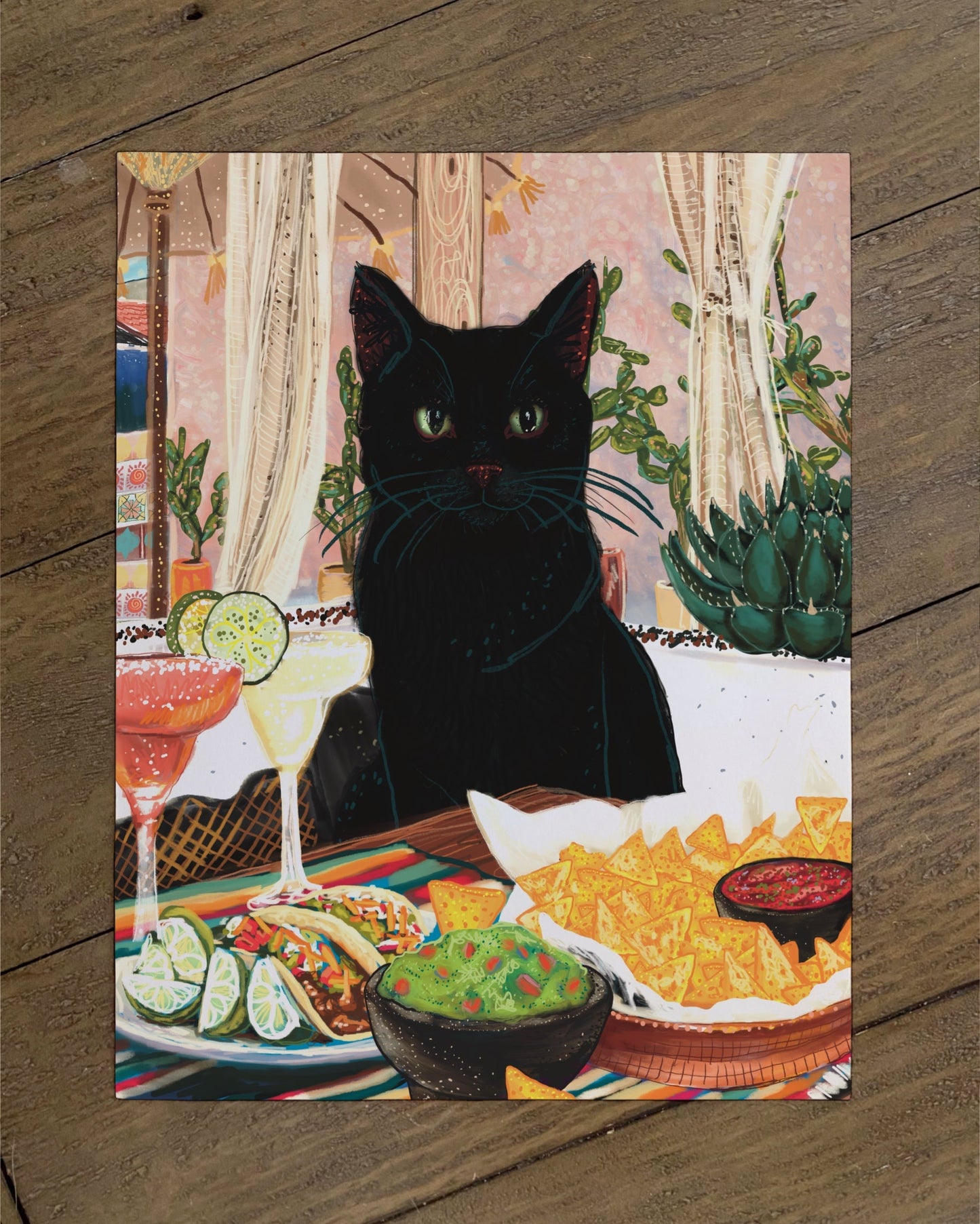 Black Cat - Build Your Pet Portrait Paper Print