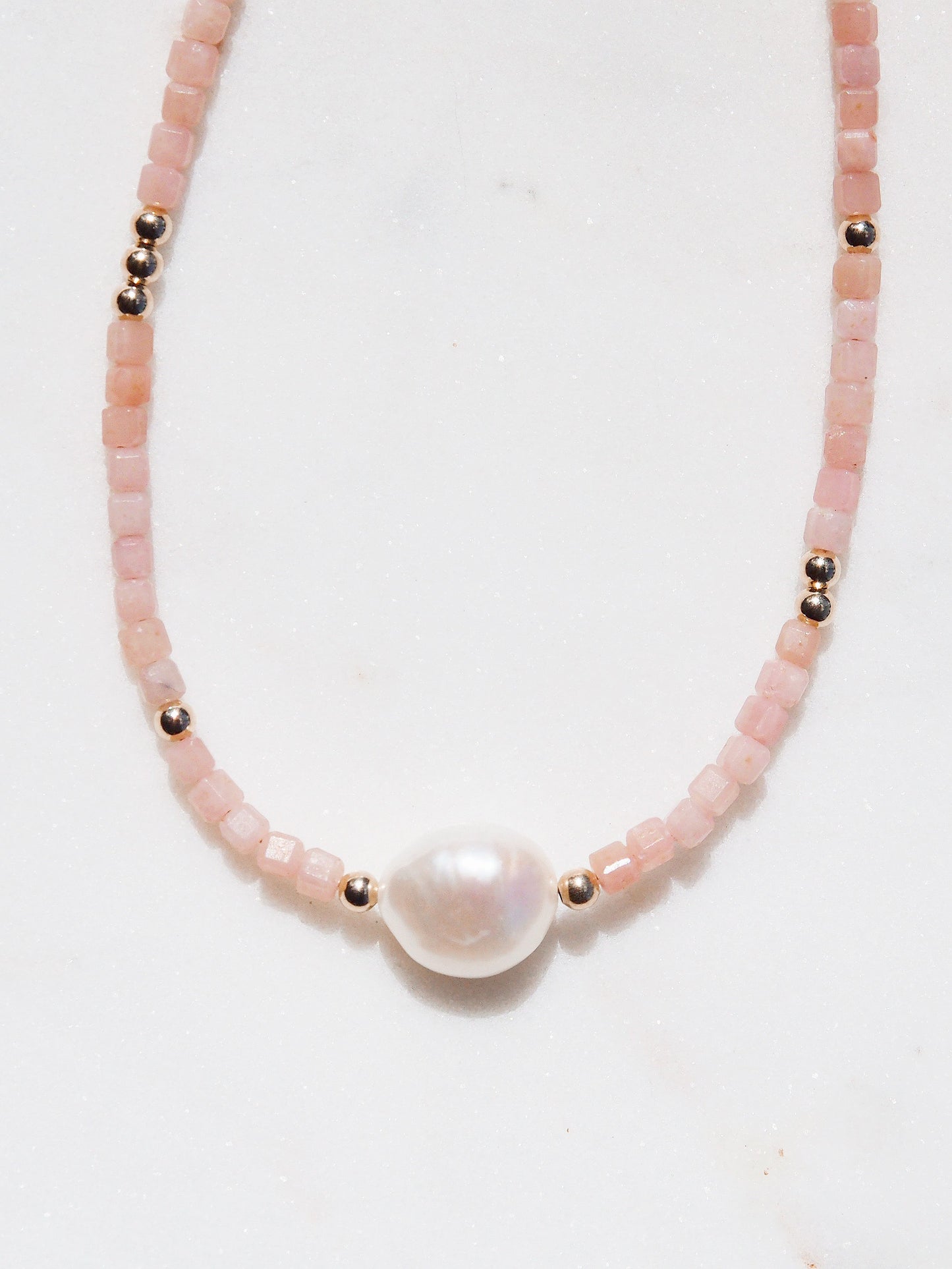 White Pearl and Gemstone Necklace - Haukea