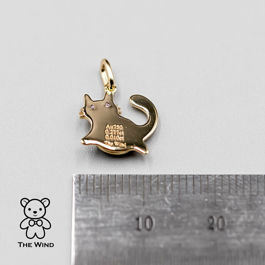 Fat Orange Cat - Mexican Fire Opal & Diamond Necklace 18K Yellow Gold