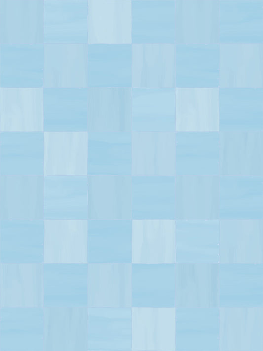 Zellige Wallpaper, light blue