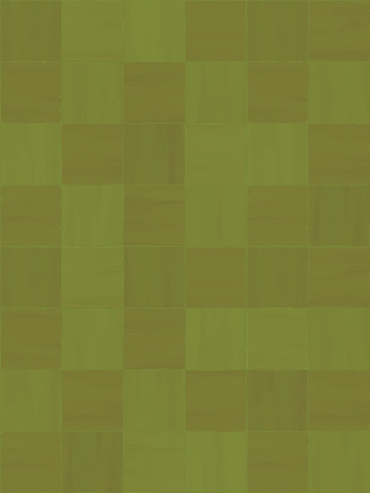 Zellige Wallpaper, olive green
