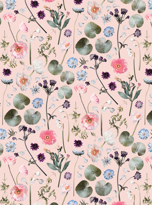 Floral Finds Wallpaper, pink