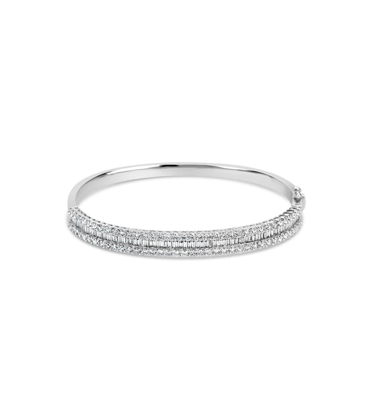 Diamond Baguette & Round Bangle