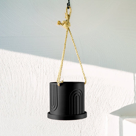 Indoor Hanging Planter for Indoor, 4 or 5 inch Hanging Plant Pot Unique Gift, 3D Printed Planter, Outdoor Patio Decor, Cottagecore Decor,BOW