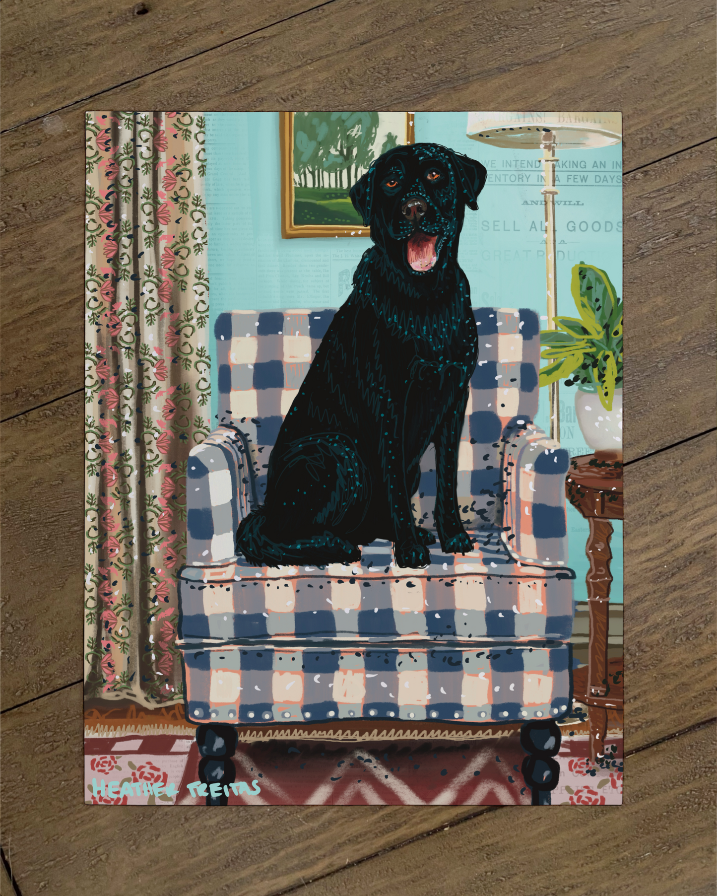 Labrador - Build Your Own Pet Portrait Paper Print