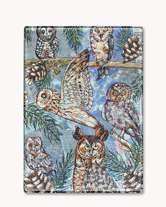Owl Specimens Glass Cutting Board Trivet