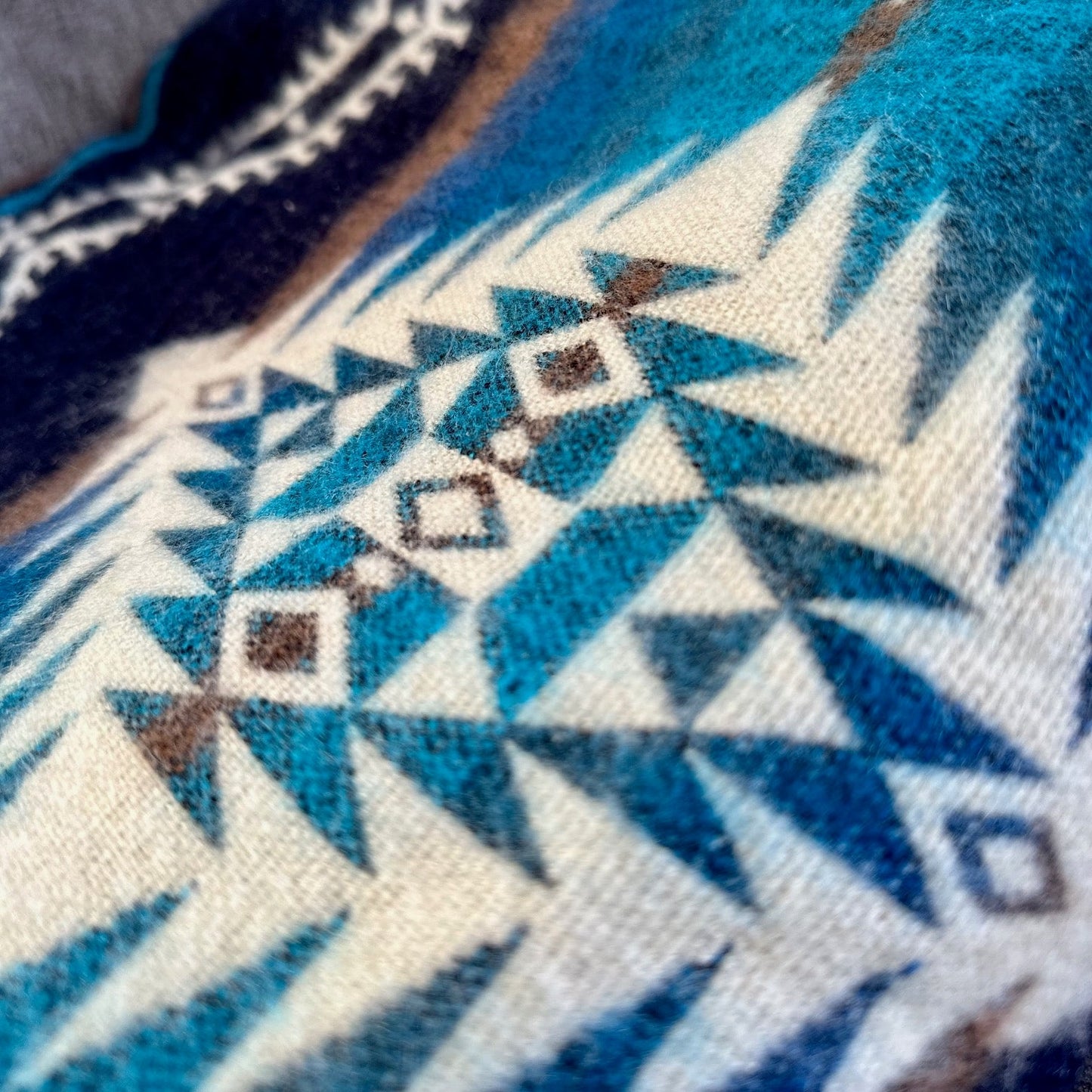 Andean Alpaca Wool Blanket - Cobalt Blue