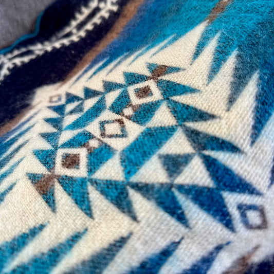Andean Alpaca Wool Blanket - Cobalt Blue