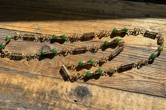 Vintage Jade Necklace - 30"