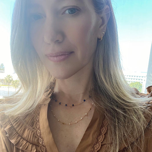 Margarita Chains - Lapis and Chalcedony