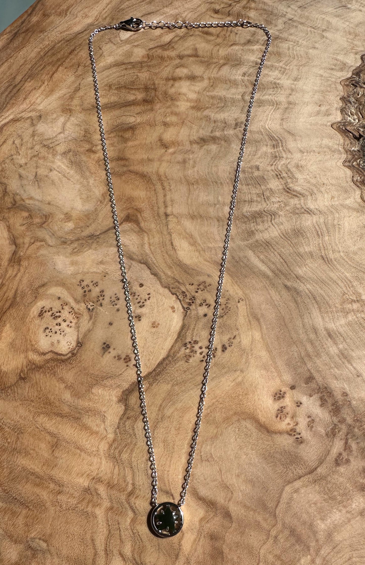 Canadian Jade and Silver Star Pendant - 2476