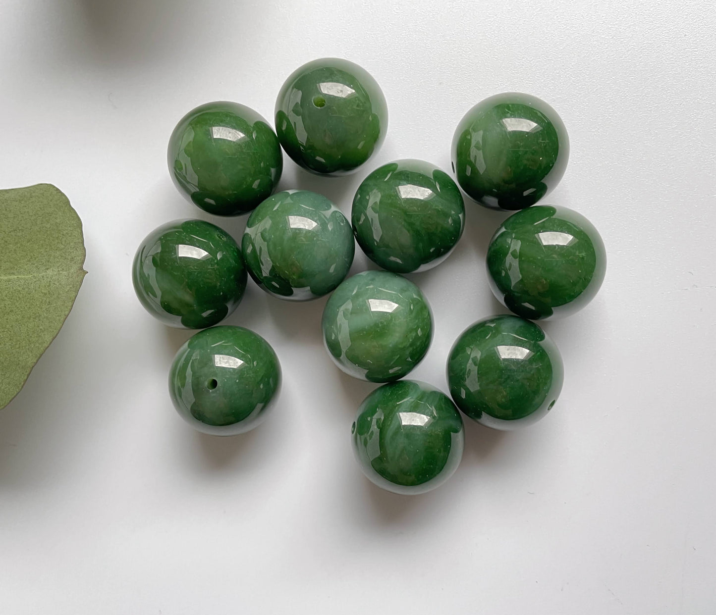 20mm Drilled Individual Jade Bead