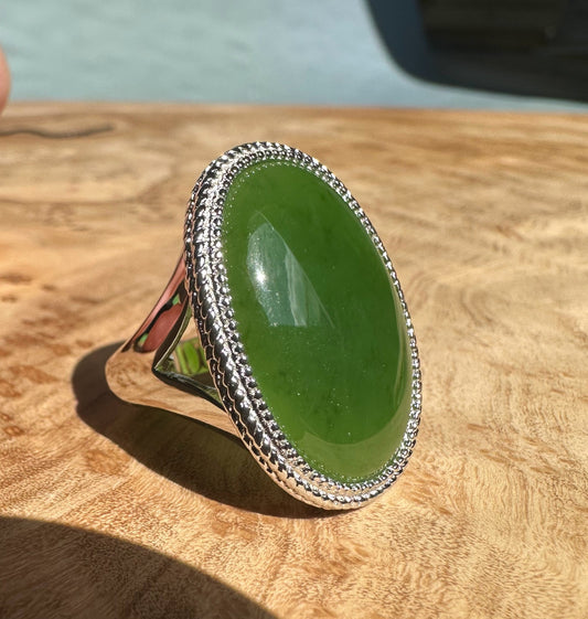 Canadian Jade Silver Ring - 1917