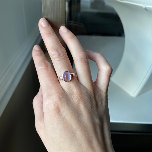 14K Rose Gold Moonstone Ring