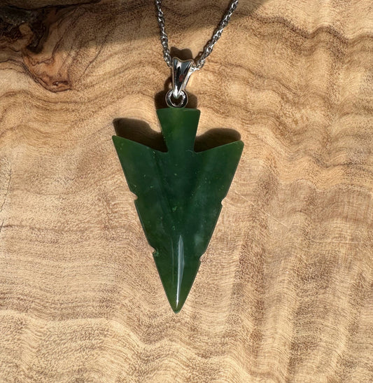 Canadian Jade Arrow Pendant, 31mm