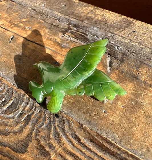 Canadian Jade Eagle Brooch - 40mm