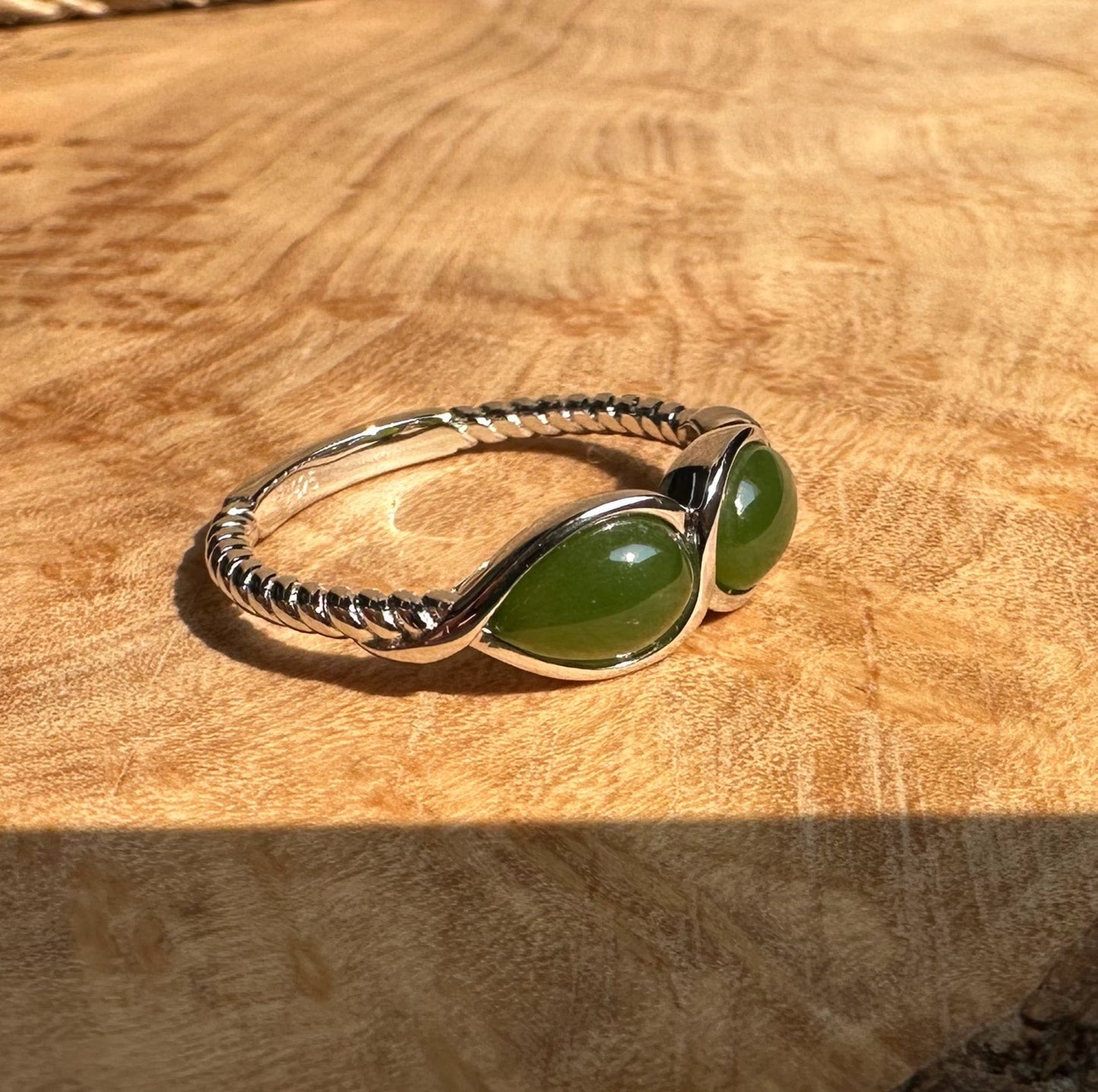 Sterling Silver Ring 2 Teardrop - SZ 7