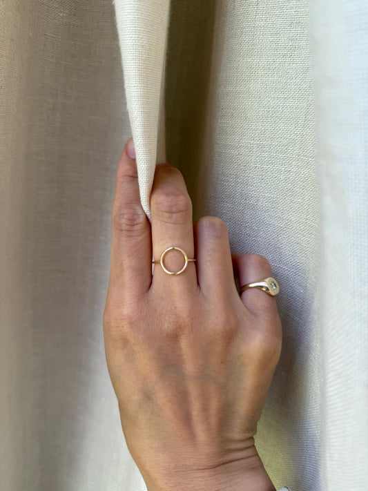 14K Yellow Gold Open Circle Ring